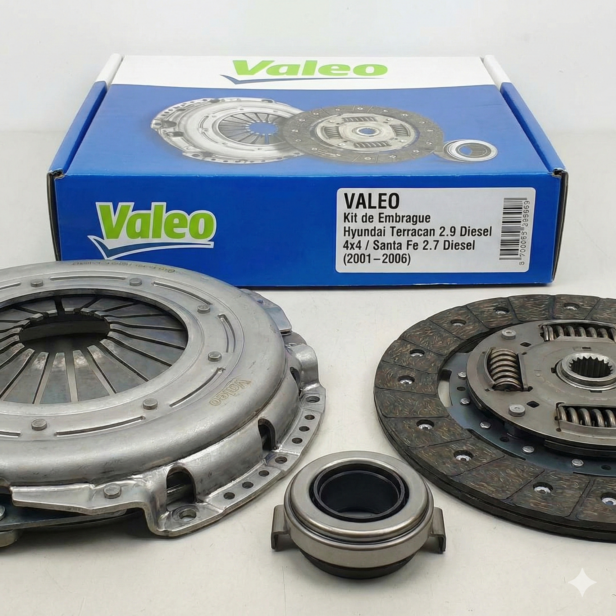 Kit de Embrague VALEO para Hyundai Terracan 2.9 Diesel 4x4 / Santa Fe 2.7 Diesel 4x4 (2001–2006)